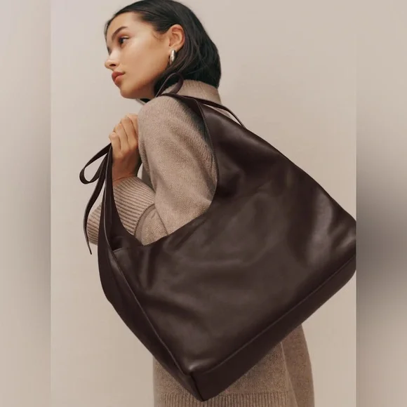 Reformation Medium Vittoria Tote Bag NWT in Tobacco Leather - Picture 2 of 4